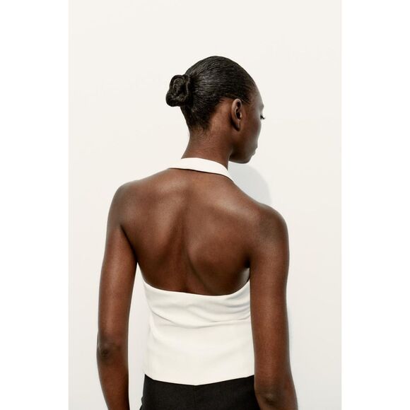 ZARA FITTED HALTER TOP - Picture 8 of 10